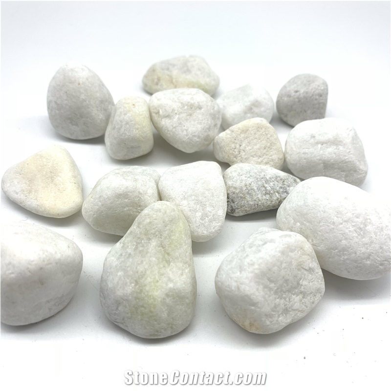Snow White Natural Pebbles Gravel Stone 10-30mm