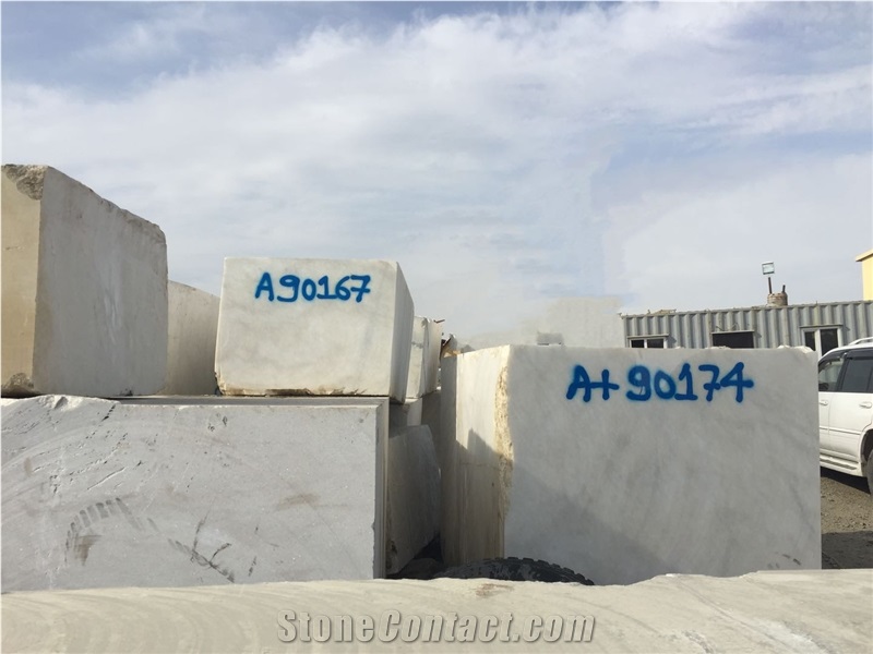 Altai White Marble Block, Mongolia White Marble