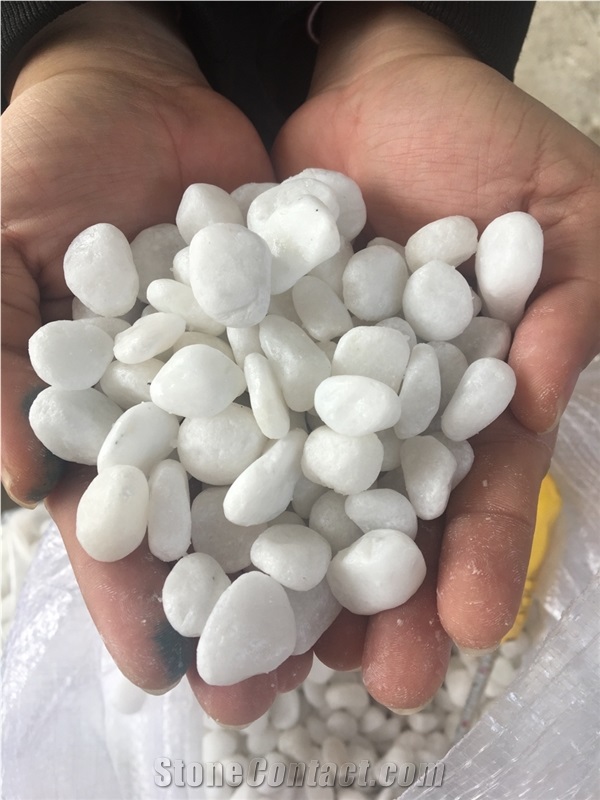 Crystal White Tumbled Pebble Vietnam
