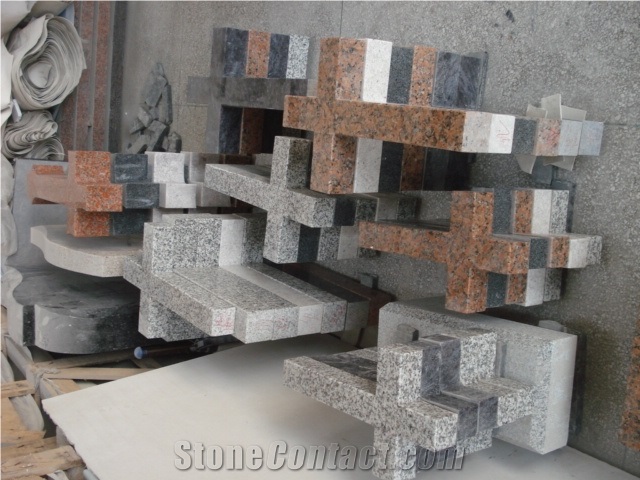 Germany Cheap Maple Red Granite Cross Headstone