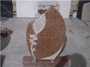 Germany Cheap Maple Red Granite Cross Headstone