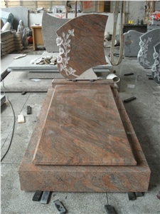 Germany Cheap Maple Red Granite Cross Headstone