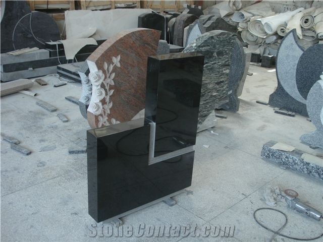 Germany Cheap Maple Red Granite Cross Headstone
