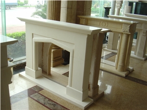 Hand Carved Indoor Marble and Limestone Fireplace