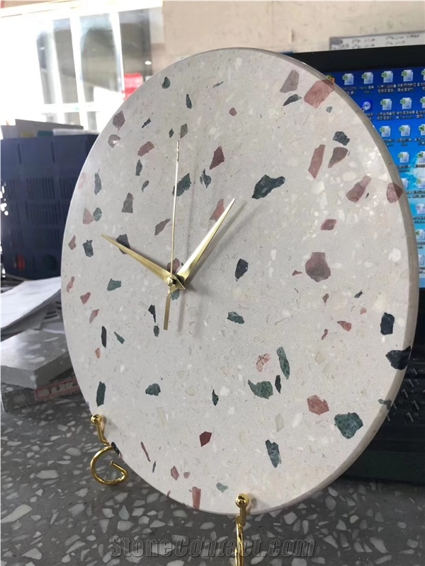 High Quality Pink & Grey Terrazzo Inorganic Stones Home Decoration Items