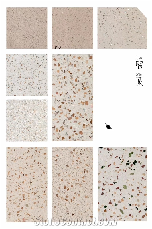 High Quality Pink & Grey Terrazzo Inorganic Stones Home Decoration Items