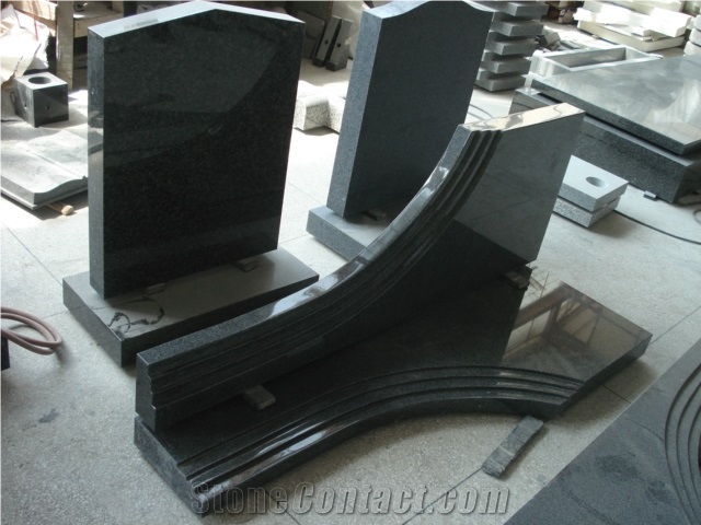 Lithuania Style Cross and Heart Granite Headstone