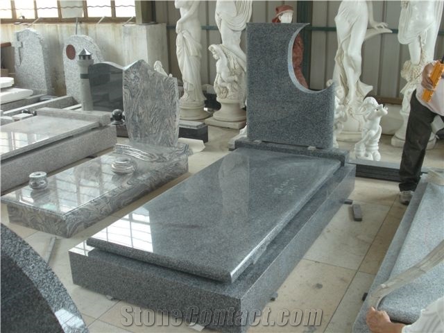 Lithuania Style Cross and Heart Granite Headstone