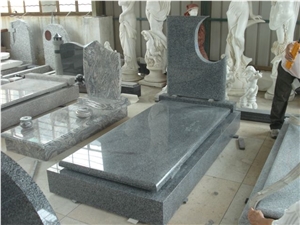 Lithuania Style Cross and Heart Granite Headstone