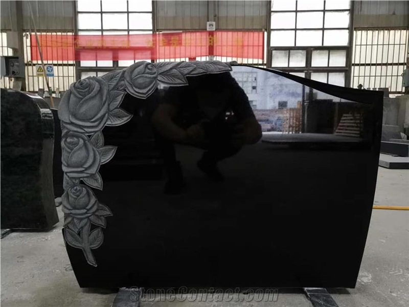 Black Granite Tombstone Headstone
