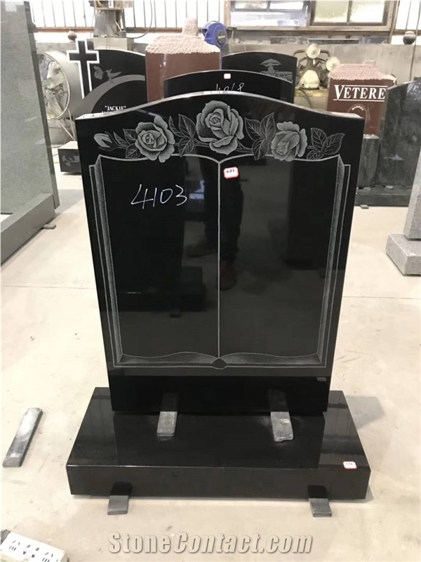 Black Granite Tombstone Headstone