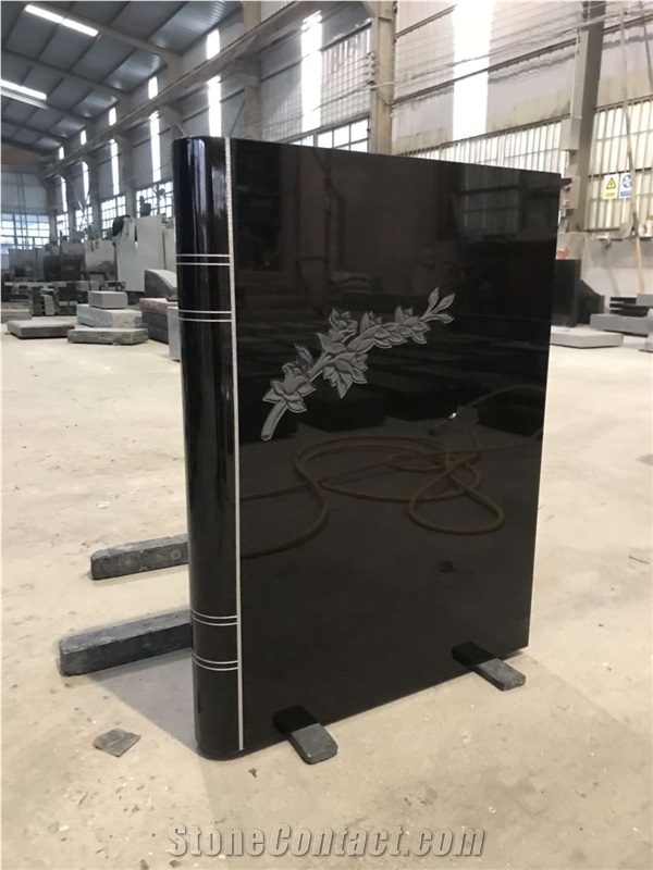 Black Granite Tombstone Headstone