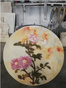 Onyx Stone Carving Flowers