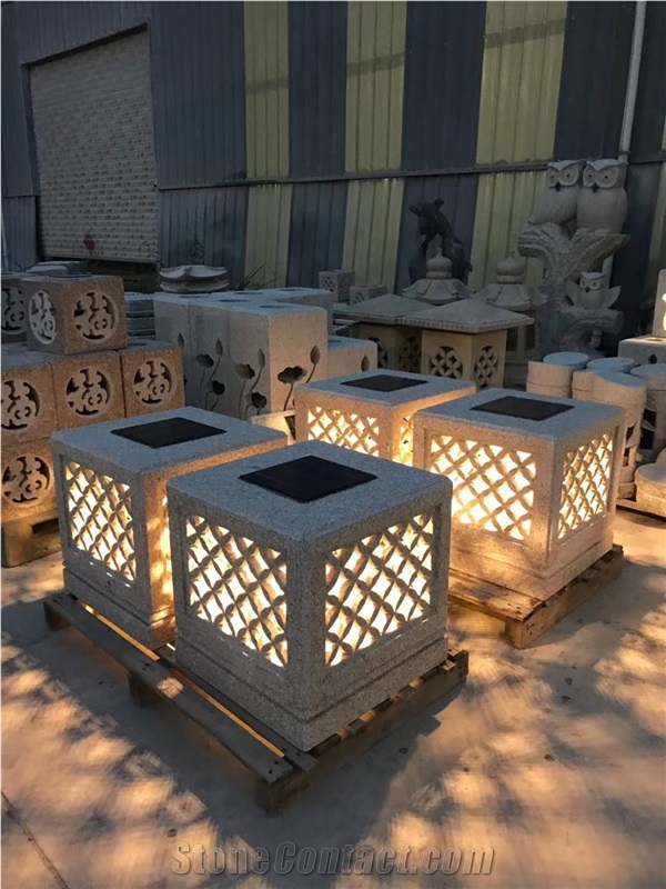 White Granite Stone Garden Lanterns