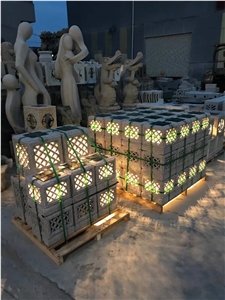 White Granite Stone Garden Lanterns