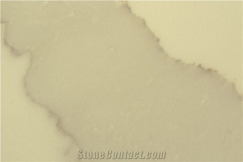 Beige Brown Calacatta Quartz Stone Slab