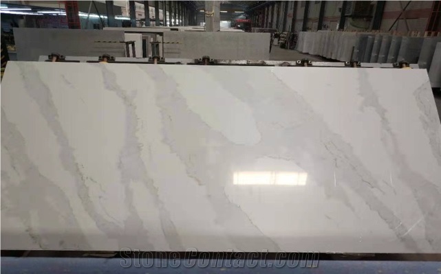 Big Pattern Calacatta Quartz Slabs