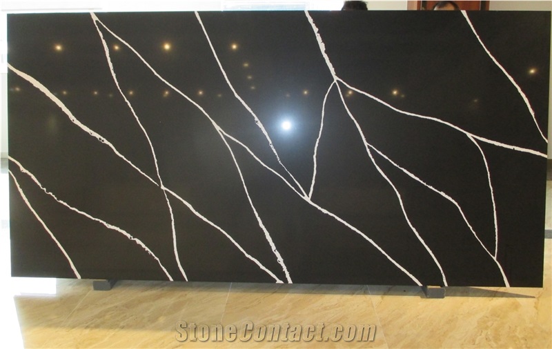 Black Calacatta Quartz Stone Slabs