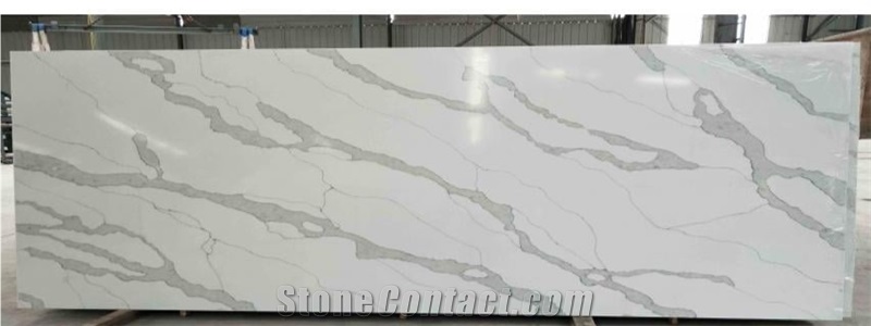 Good Quality White Calacatta Quartz Slab