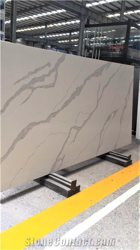 New Ice Crack Laza Calacatta Quartz Stone Slab
