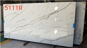 New Ice White Laza Calacatta Quartz Stone Slab
