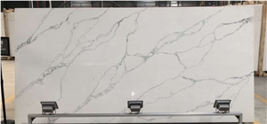 New Ice White Laza Calacatta Quartz Stone Slab
