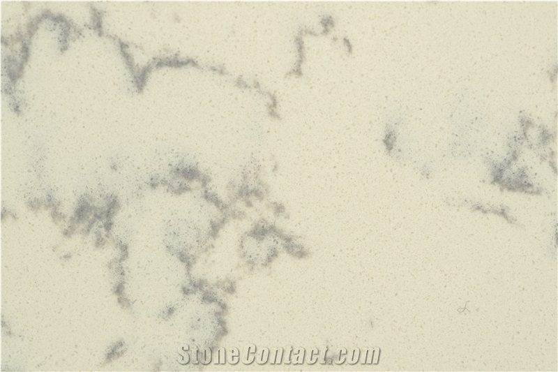 New Ivory White Pattern Quartz Stone Slab