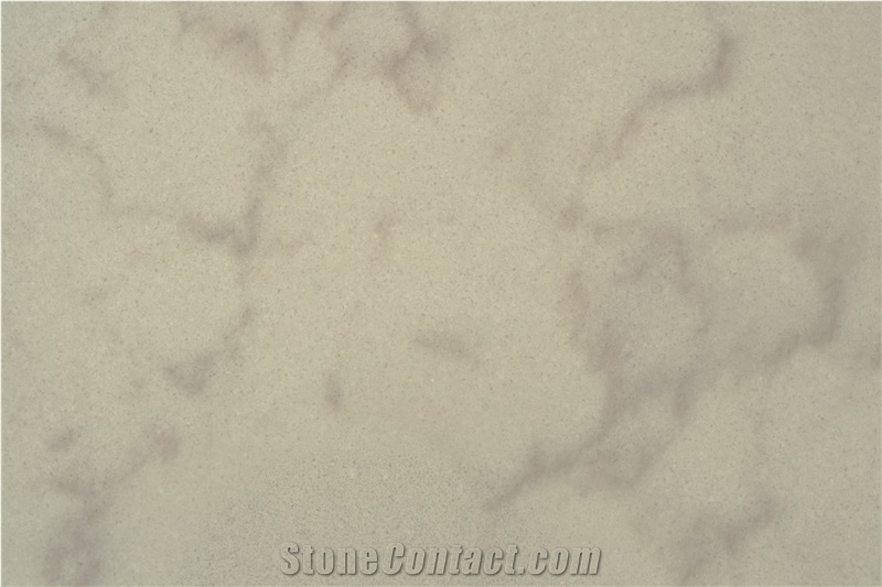 New Ivory White Pattern Quartz Stone Slab
