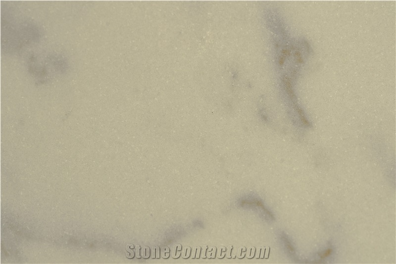 New Pattern Ivory White Quartz Stone Slab