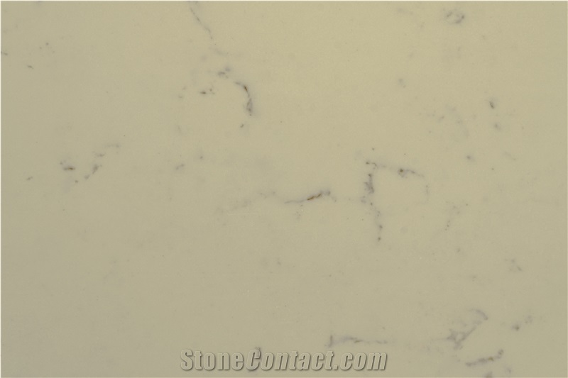 New Pattern Ivory White Quartz Stone Slab