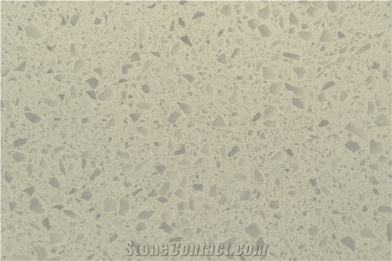 Off-White Monochrome Quartz Stone Slab