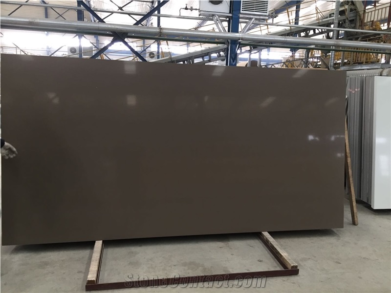 Pure Brown Quartz Stone Slab