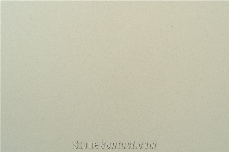 Pure Ivory White Color Quartz Stone Slab