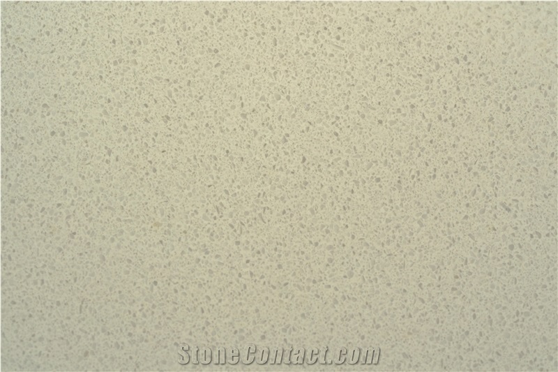 Pure Ivory White Color Quartz Stone Slab