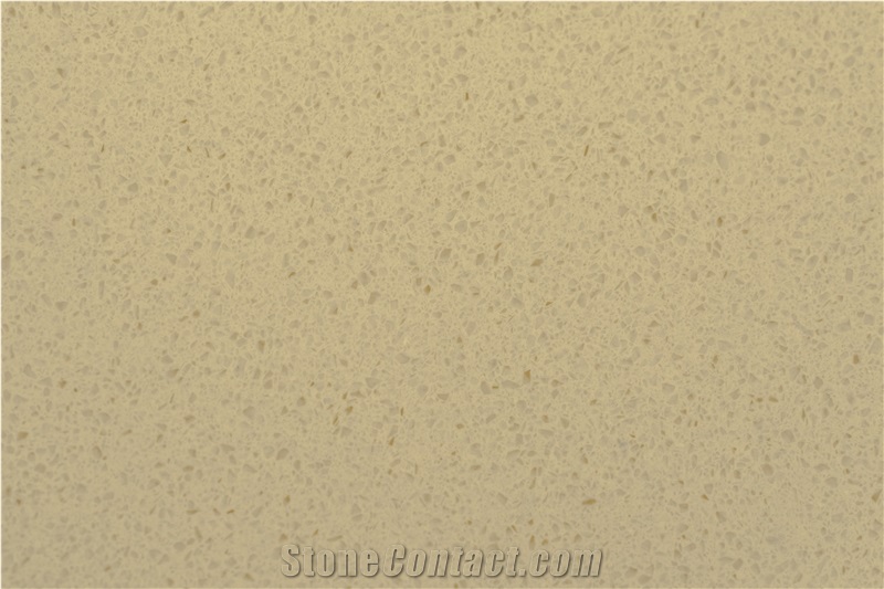 Pure Ivory White Color Quartz Stone Slab