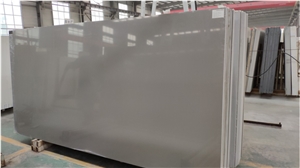 Pure Silver Color Quartz Stone Slab