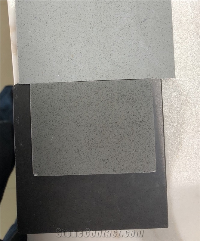 Pure Silver Color Quartz Stone Slab