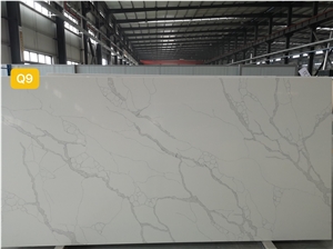 Snow White Laza Calacatta Quartz Stone Slab
