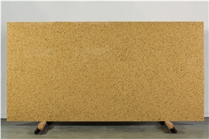 Solid Beige Quartz Stone Slabs
