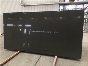 Solid Black Quartz Slabs