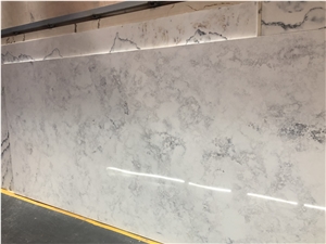 White Cement Ash Quartz Slabs