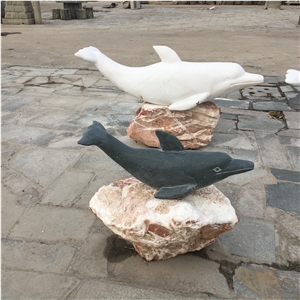 Marble Dolphin Statues Water Fountains
