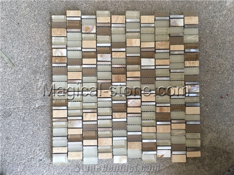 Composited Marble Mosaic,Glass Mosaic,Metal Mosaic