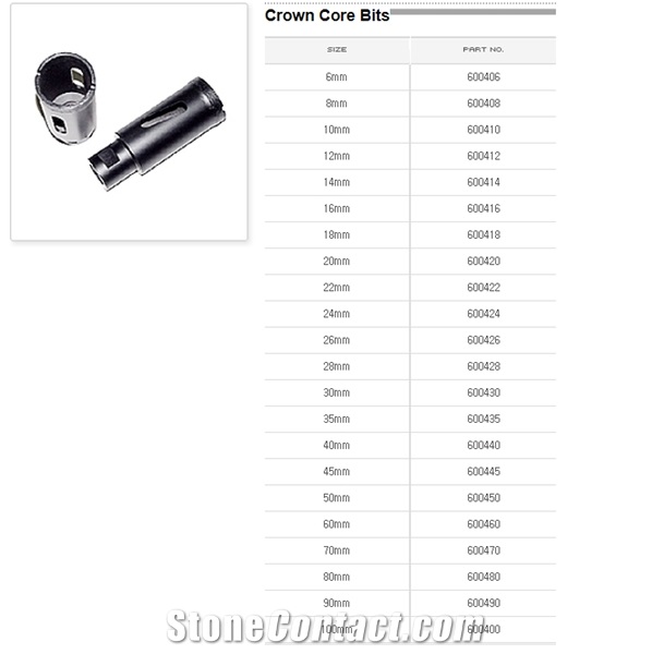 Crown Core Drilling Bits