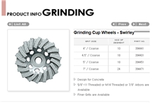 Grinding Cup Wheels- Swirley Grinding Cup Wheels- Swirley