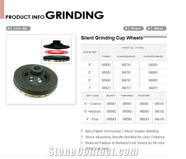 Silent Grinding Cup Wheels