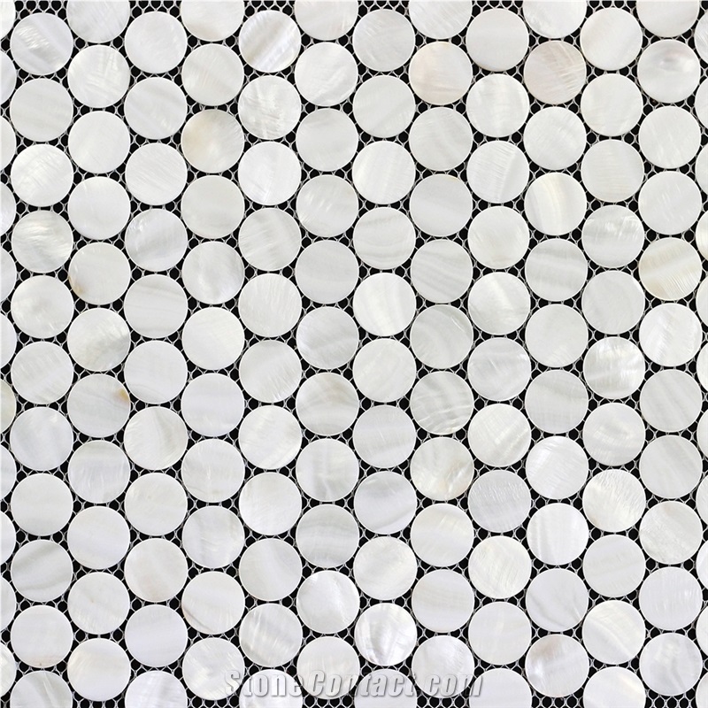 Round Shell Mosaic White Tile Backsplash Price
