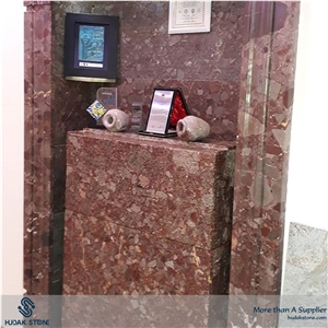 Red Conglomera Marble Slabs