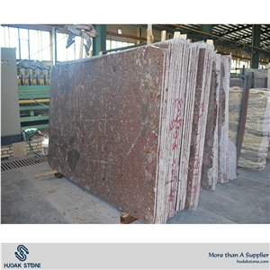 Red Conglomera Marble Slabs