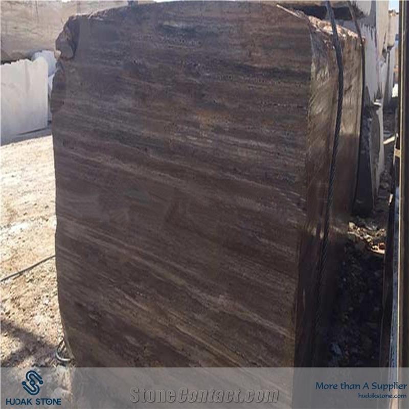 Titanium Travertine Block, Iran Grey Travertine